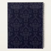 Papillon jaune élégant Black Damask Ajouter un nom (Dos)