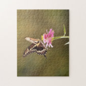 Papillon jaune et noir Fleur Nature Puzzle (Vertical)