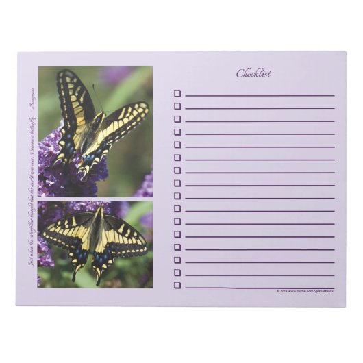 Papillon jaune I & II - Grand Bloc-notes (Devant)