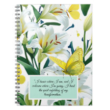 Papillon jaune Lily carnet blanc