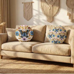 Papillon Kaleidoscope Rond Kussen