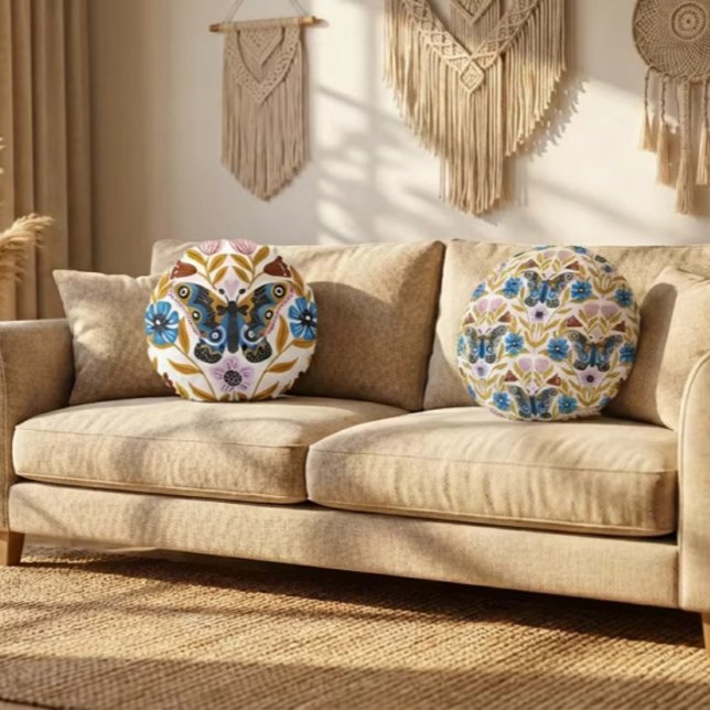 Papillon Kaleidoscope Rond Kussen (Creator heeft geüpload)