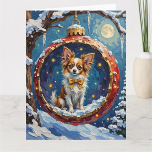 Papillon Kerstbal Ornament Vakantie Kaart