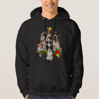 Papillon-kerstboomverlichting Funny Dog-kerstcadea Hoodie