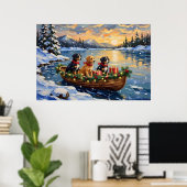 Papillon Kerstboot Vakantie Poster (Thuiskantoor)