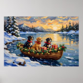 Papillon Kerstboot Vakantie Poster (Voorkant)