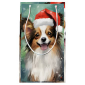 Papillon Kerstborstel schilderen kunstwerk Klein Cadeauzakje (Voorkant)