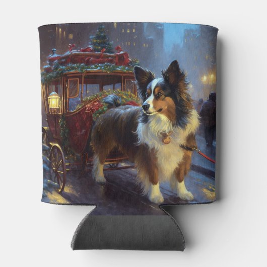 Papillon Kerstfeest Seizoen Blikjeskoeler (Achterkant)