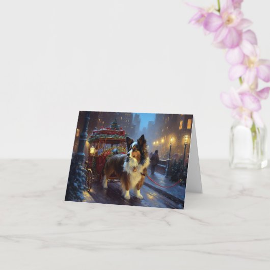 Papillon Kerstfeest Seizoen Kaart (Orchidee)