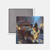 Papillon Kerstfeest Seizoen Magneet (Voorkant / Achterkant)