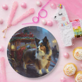 Papillon Kerstfeest Seizoen Papieren Bordje (Feest)