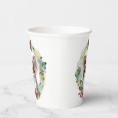 Papillon Kerstkrans feestelijke pup Papieren Bekers (Rechts)