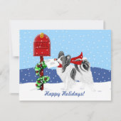 Papillon Kerstmail Blk Whit Kaart (Voorkant)