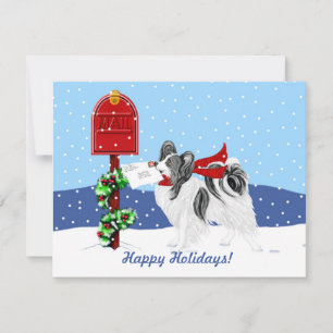 Papillon Kerstmail Blk Whit Kaart
