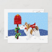 Papillon Kerstmail Sable Feestdagenkaart (Voorkant / Achterkant)