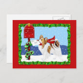 Papillon Kerstmail Sable Feestdagenkaart (Voorkant / Achterkant)