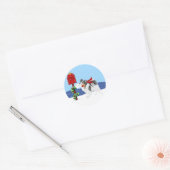 Papillon Kerstmail Tri Color Ronde Sticker (Envelop)