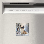 Papillon laat het sneeuwen Kerstmis Magneet (Insitu (Vaatwasser))