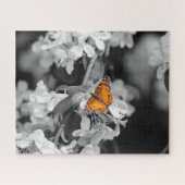 Papillon Lady Américain Sur Apple Blossom Puzzle (Horizontal)