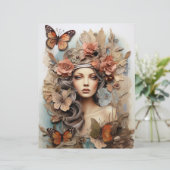 Papillon Lady avec fleurs Art Page (Debout devant)