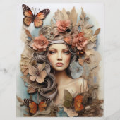 Papillon Lady avec fleurs Art Page (Devant)