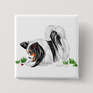 Papillon Lady Bug Dreams Vierkante Button 5,1 Cm
