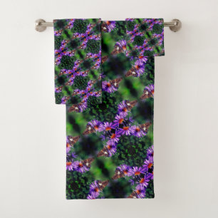 Papillon Lady Peint Sur Aster Flower Abstrait