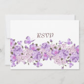 Papillon Lavande Florale Jardin carte RSVP (Dos)