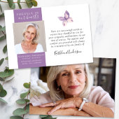 Papillon Lavande Photo Funérailles Merci Cartes