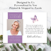 Papillon Lavande Photo Funérailles Merci Cartes