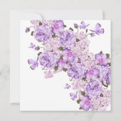 Papillon Lavender Floral Garden Invitation de mari (Dos)