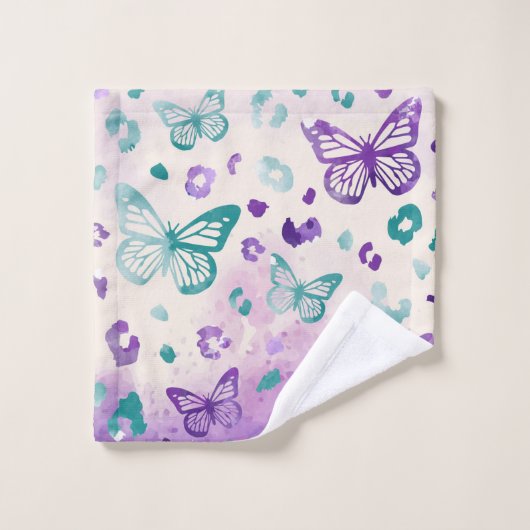Papillon léopard blanc (Gant de toilette)