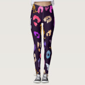 Papillon léopard Leggings noirs (Devant)
