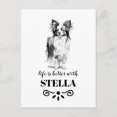 Papillon Life is beter met Custom Dog Name Briefkaart (Voorkant)