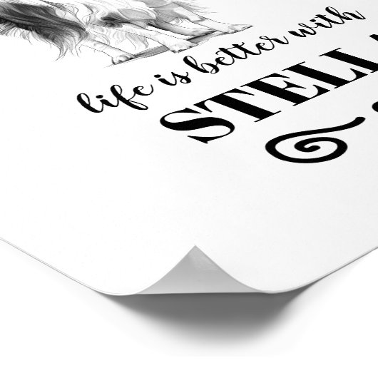 Papillon Life is beter met Custom Dog Name Poster (Hoek)