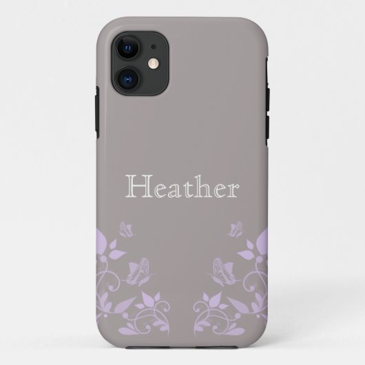 Papillon Lilac Floral BT iPhone 5 Coque (Dos)