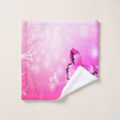 Papillon magenta (Gant de toilette)