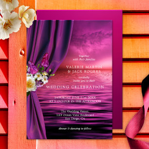 Papillon magique violet Faire-part de mariage