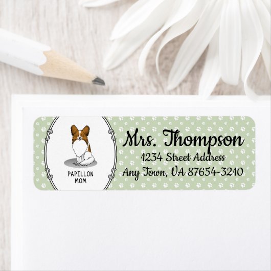 Papillon mam Pap mam (wit en sable) Etiket (Insitu)