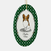 Papillon mam Pap mam (wit en sable) Keramisch Ornament (Rechts)