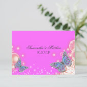 Papillon mariage bleu violet rose RSVP (Debout devant)