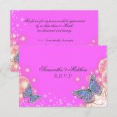 Papillon mariage RSVP bleu violet rose (Devant / Derrière)
