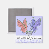 Papillon Mariée & Marié Magnet de Mariage (Recto/Verso)