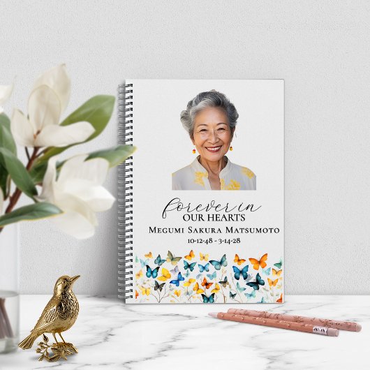 Papillon mémorial photo Keepsaké Carnet Spiral