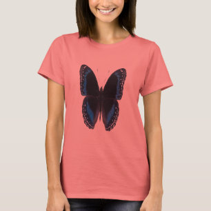 papillon Métallique-bleu-sur-noir, T-shirt de