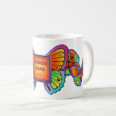 Papillon modèle & Fleur Design CAFÉ MUG (Devant droit)