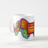 Papillon modèle & Fleur Design CAFÉ MUG (Devant gauche)