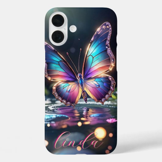 Papillon moderne dégradé Monogramme Coque - Mate i (Verso)