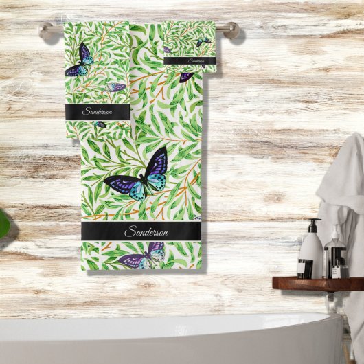 Papillon moderne élégant Monogramme bleu