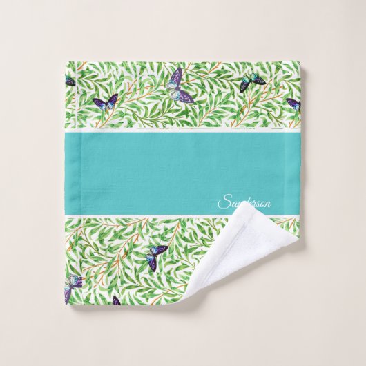Papillon Moderne Stylish Marine Monogramme bleu (Gant de toilette)